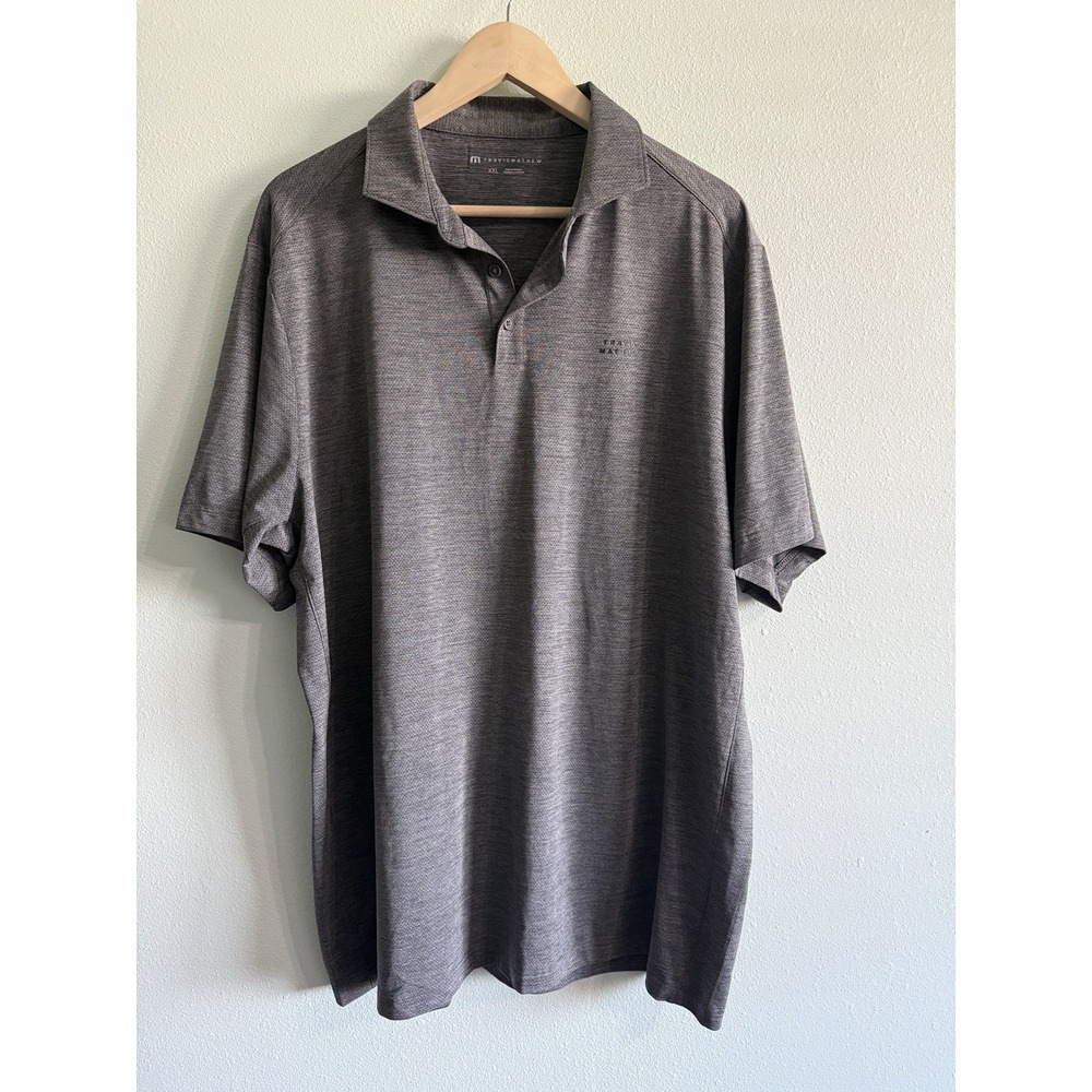 Travis Mathew Heater Pro Polo Shirt Mens XXL Heather Gray 1MAA533 Golf Stretch